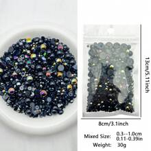 2000 颗树脂水晶水钻半珍珠，30 克平底水晶珍珠工艺材料，3 毫米 - 10 毫米半珍珠水钻适用于指甲和鞋子，粉色 - 平底珍珠 - 查看 12