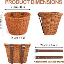 Front Handlebar Bike Basket Easy Installation Hand-Woven Bike Basket Suitable For Most Type Of Bikes - Multicolor - View 2