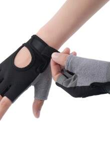 1 Pair Spring Cycling Half Finger Gloves, Outdoor Sports, Hiking, Fitness, Anti-Slip Hand Protection, Unisex - Multicolor - View 8