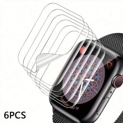 6 件/包，柔软高清 TPU 透明屏幕保护膜适用于 Ultra 49 毫米系列 8 7 6 5 4 3，兼容 45 毫米 44 毫米 42 毫米 41 毫米 38 毫米生日、家人、朋友的礼物手表屏幕保护膜、手表盖、手表配件防水防震防摔防摔防刮防指纹全覆盖