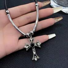 1pc Minimalistische Kruisketting, Straatmode Sieraden, Unisex Choker Ketting, Veelzijdige Sleutelbeenketting