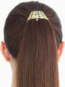 1 Pc Ponytail Holder Hair Clips Metal HighPonytail Hair Cuff Simple Cylinder Hair BuckleBarrettes French Decorative Hair Ring For LongHair Horsetail Accessories For Women,Hair Barrettes, School Stuff