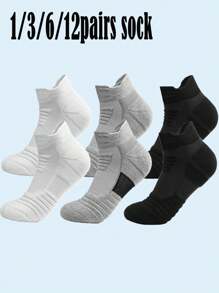 1/3/5/6/12 Pairs Men's Athletic Running Breathable Crew Socks & Ankle Socks