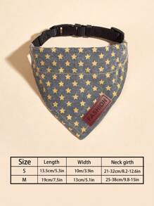 1pc Star Pattern Bib With Leash Clip, Suitable For Pet Decoration And Outdoor Walking, Letter Is Random, Stitching Color Is Random