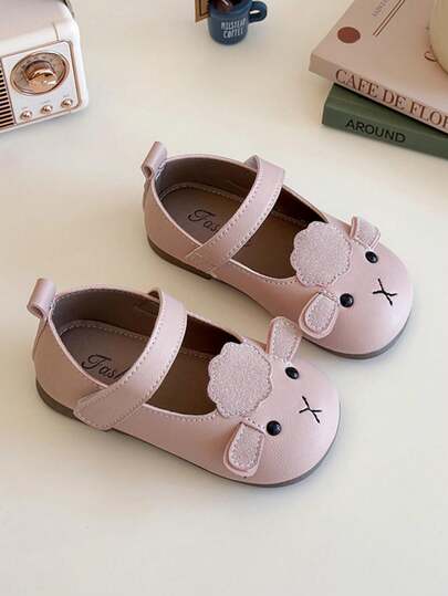 1 par de zapatos planos elegantes, minimalistas y lindos de conejo, adecuados para el verano