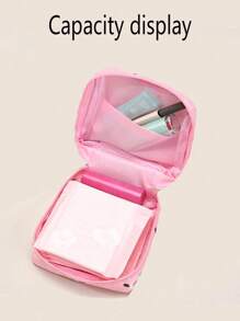 A-Z First Letter Towel Pearl Embroidered Portable Sanitary Napkin Storage Bag - Large Capacity Waterproof Cartoon Design - Suitable For Girls In Their Menstrual Period! Waterproof Cosmetic Travel Bag, Coin Wallet, Teen Girl Cash Bag