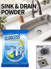 Polvo limpiador para desatascar tuberías obstruidas de drenaje, inodoro y cocina