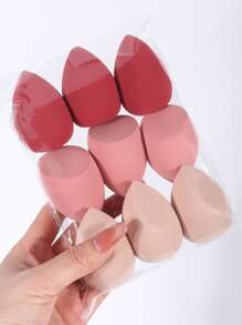 9pcs Multi-Color Makeup Sponges, Suitable For BB Cream, Foundation, Setting Powder To Create Flawless Complexion. Also Can Be Used With Concealer, Blush, Eyeshadow. Expands When Wet, Latex-Free, Dual-Use Wet & Dry, Fits All Skin Types.