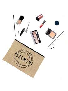 Multi Functional Canvas Zipper Medicine Bag - Psalms 91 Themed Makeup Bag - Lightweight And Odorless Polyester Travel Wash Bag,Perfect Travel Organizer For Cosmetics And Stationery,Fun Patterned Canvas Medical Bag,Essential Travel Makeup Bag:Girls' Travel Life Bag - Multicolor - View 14