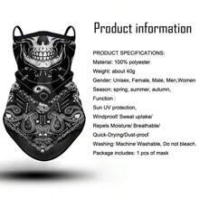 Máscara retro de motociclismo para protección solar, pañuelo de cabeza de verano antirrayos UV para exteriores, cubierta para el cuello y la cabeza, protector facial para montar en bicicleta o motocicleta