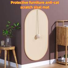 1pc Sisal Cat Scratcher Board, Vertical Wall-Mounted, Anti-Scratch, , Odorless Cat Scratching Mat, Scratch Pad & Massage - Multicolor - View 8