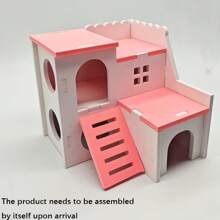 1pc Foam Hamster House, Red/Green/Blue/Purple Color Hide-Away Climbing & Playing Habitat For Small Animals, Includes Stairs And Slide