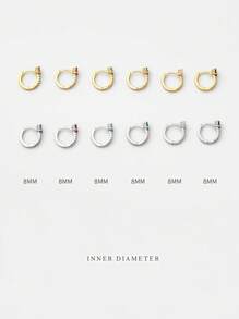 2pcs Mini 925 Sterling Silver Color Clover Stud Earrings, Hypoallergenic Gold Three CZ Triange Stud Earrings, For Women's Daily Wear - Shamrock Earrings - View 4