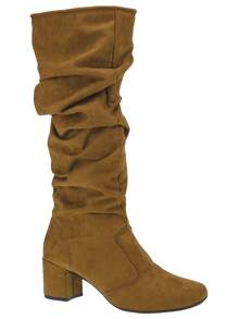 Women's Over The Knee Boots, Long Shaft, Low Square Heel, Fashion 452 - 駝色 - 查看 2