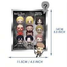 Crunchyroll 1 pieza Llavero de personaje de anime 3D de la serie oficial de Ataque a los Titanes, bolsa ciega de misterio con uno de los personajes sorpresa, accesorio para mochila, teléfono celular, estuche para lápices, colgante, para sorprender a fans, familia y amigos en cumpleaños y aniversarios, accesorio para coche