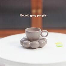 2件套迷你陶瓷杯、迷你咖啡杯碟、微缩场景娃娃屋配件、创意造型迷你咖啡杯、花碟装饰玩具、北欧风Ins流行马卡龙系列咖啡杯、向日葵咖啡陶瓷杯碟 - 彩色 - 查看 14