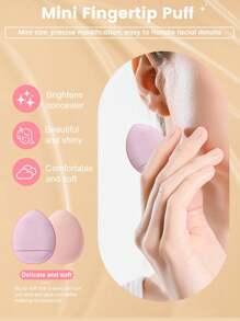 6 Stück farbenfrohe, weiche, zum Berühren, Trocken- und Nassgebrauch Make-up Schwämme, Make-up Dreiecks-Puff, Mini Make-up Schwämme für Konturierung, Augen- und Eckenbereiche