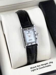 Pablo Raez 1pc Silver Gorgeous Watch Vintage Women Dress Watch Stainless Steel IPS Plated Rectangle Square Case Elegant Top Brand New Design Dress Quartz Retro Watch For Lady Fahionable