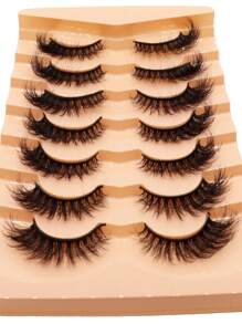 7 Pairs Black Russian Curly Soft Fluffy Faux Mink False Eyelashes