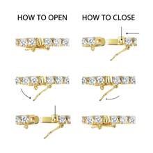 MDFUN 18K镀金6毫米立方氧化锆网球项链，女士圆形切割立方氧化锆网球链，男士加粗长项链 - 金色 - 查看 9