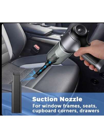 SUITU 车载吸尘器带收纳袋 - 礼品 | 宠物毛发吸尘器 | 家用吸尘器 | 无线USB充电 | 大功率强劲吸力无刷电机便携式吸尘器 | 干湿两用吸尘器 | 适用于汽车/家庭/办公室 | （ABS材质，9000pa吸力，7.4V 2000mAh锂离子电池，充满电后可运行20分钟）