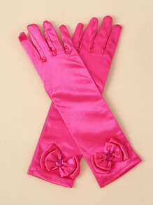 1 Pair Children's Satin Gloves Princess Satin Fabric Magic Gloves For Girl
