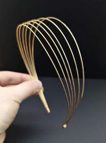 1pc Multi-Layer Metal Headband, Fashion Headpiece, Retro Headband, Glitter Party Hair Accessory. Suitable For Everyday Wear Or Festivals, High-End Golden Decorative Headband