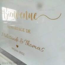 Panneau d'accueil de mariage Stickers vinyle Textes personnalisés Fêtes de mariage et d'anniversaire Décalcomanies Sticker mural de miroir de mariage unique, multifonctionnel, durable, ornemental, réutilisable, exquis, élégant, de haute qualité, coloré, moderne, personnalisé, cadeau idéal pour lui, cadeau idéal pour elle, petit ami, papa, petite amie, maman, famille, amis, salle de thé, maison, jardin, bureau, pour les anniversaires, pour la Saint-Valentin, pour la fête des mères, pour les anniversaires, pour la fête des pères, pour la remise des diplômes, pour les mariages, pour le pendaison de crémaillère