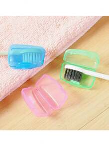 5pcs/Pack Portable Random Color Toothbrush Head Covers, Travel Toothbrush Protective Cases For Adults