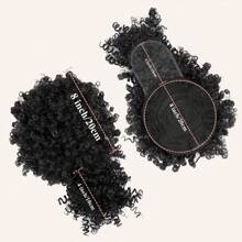 Afro Puff Drawstring Ponytail With Kinky Curly Hair Clip In Bangs Short Ponytail Extension Updo Hairpieces Short Curly Puff Ponytail With Bangs Clip In Wrap Updo Hairpiece For Women - Multicolor - View 5