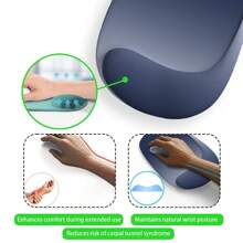 1 件水滴形人体工学鼠标垫，带腕托，多种颜色可选，防滑底部，有助于缓解电脑/笔记本电脑办公使用的手臂疼痛
