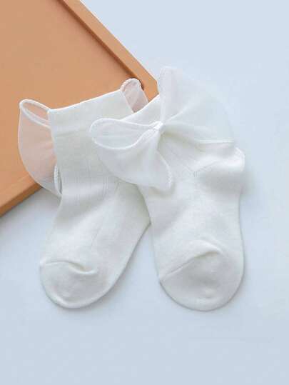 1 pereche de șosete respirabile Baby Bow Decor pentru viața de zi cu zi