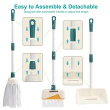 Colorful Children's Cleaning Set - Play House Cleaning Tool Kit With Dustpan, Broom, Bucket, Mop, Etc. Suitable As Birthday Gift For Boys And Girls, Housework Role Play, Imaginative Toy