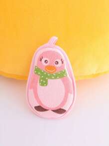 1 pieza Esponja de baño de bebé con diseño de pingüino de dibujos animados, toalla de lavado con champú para recién nacidos - Multicolor - Ver 8