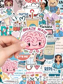 50 Stücke Krankenschwester Aufkleber für Laptop, Gepäck, Telefon, Notizbuch, Kühlschrank, wasserfest, DIY Dekorationsaufkleber