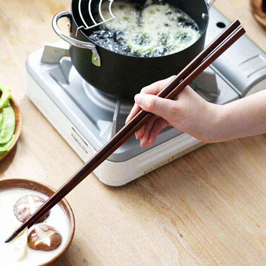 1/2/5双/套可重复使用超长木筷子，适用于火锅、烹饪和煎炸厨房用具，操作简单，控制精确，学校用品 - 彩色 - 查看 1