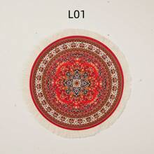 1pc Round Bohemian Style Placemat, Coaster, Mousepad, Candle Mat, Jewelry Mat, Wedding Table Decor, Ramadan Eid Christmas Easter Gift