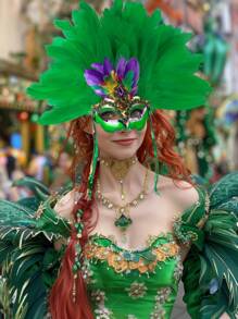1 st. Elegante veren vermomming masker hoofdtooi, carnaval hoofddeksel, showgirl kostuum accessoires voor vrouwen