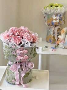 2,5 cm plisowana wstążka wysokiej jakości elastyczna kołnierzowa plisowana wstążka do pakowania ciasta pudełko na urodziny wstążka prezent opakowanie na prezent wstążka warkocz do włosów opakowanie na ciasto kokarda DIY świeży bukiet kwiatów prezent wstążka kwiatowa