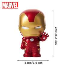 1PC Marvel Officially Licensed Iron Man Figure Save Money Movie Peripheral Collectible Change Series Money Box Desktop Decoration Sculpture Model Christmas Birthday Good Gift - Red - View 2