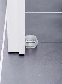 1/2 piezas Tope de puerta de plástico autoadhesivo transparente, amortiguador adecuado para todo tipo de puertas, protección de pared cilíndrica transparente, cuña de puerta silenciosa