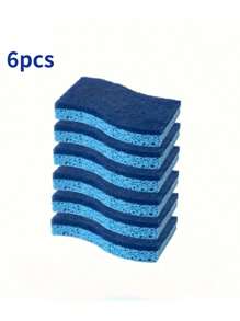 12/6/4pcs Non-Scratch Scrub Sponges,Sponges For Cleaning Kitchen,Bathroom, And Household, Non-Scratch Sponges Safe For Non-Stick Cookware,12 Scrubbing Sponges