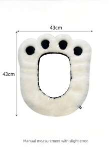 1pc Cartoon Style Toilet Seat Cushion, Soft Plush Full Coverage Toilet Seat Cover, Applicable For Various Toilet Types, Suitable For All Seasons