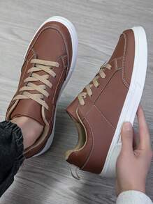 Men's Sports Shoes, Fashionable Casual Lace-Up Sneakers, Skateboarding Personalized Street Style Shoes