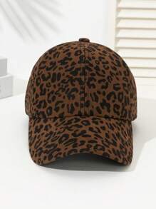 1pc Women's Leopard Print Stylish Sexy Baseball Cap, Leopard Print Casual Street, Party Cute, Made Of Polyester, No Decoration, Suitable For All Seasons
