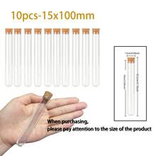 10/25 PCS Clear Plastic Test Tubes With Cork Lids – DIY Plant Decor, 15x100mm/16x100mm/16x150mm/20x150mm,Propagation Vases, Dried Flower Storage, Candy Containers, Bead Sorting, Wedding & Party Favors, Science Lab Supplies - Multicolor - View 19