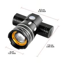 Mountain Bike Light T6 Bicycle Headlight Telescopic Zoom Spotlight With 360° Rotation, Super Bright Headlight Riding Equipment, Outdoor Riding Lights That Use Night Cycling Waterproof Urban Bike Light - Black - View 11