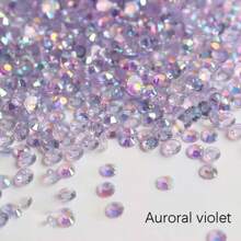 1000 颗全息极光透明平底圆形水钻彩色 AB 树脂闪亮美甲装饰 DIY 用品，3 毫米 - 彩色 - 查看 4