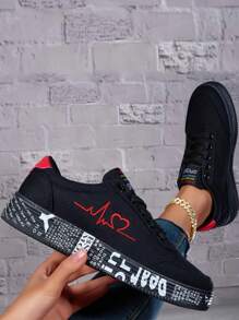 Women's Fashionable Low-Top Casual Sneakers, Solid Color Skate Shoes, Outdoor Leisure Walking Roller Skating Shoes