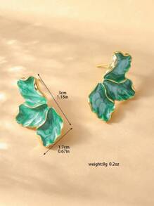 2pcs White Geometric Floral Earrings - Casual Elegant Luxury Design Women Earrings